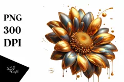 Glossy Sunflower with Golden Insertions | Clipart Product Image 1