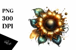 Glossy Sunflower with Golden Insertions | Clipart Product Image 3