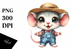 Excited Baby Mouse Sun Hat Clipart Product Image 3