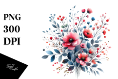 Vibrant Baby Cow with Red Flowers, PNG Product Image 1