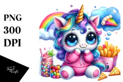Crazy Cute Baby Unicorn PNG Product Image 1