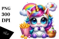 Crazy Cute Baby Unicorn PNG Product Image 1