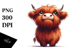 Happy Highland Cow Clipart, High-Res PNG Product Image 3