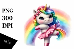 Cute Baby Unicorn Rainbow Dancer | Sublimation | Clipart Product Image 3