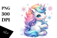 Colorful Baby Unicorn with Snowflake Product Image 3