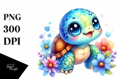 Colorful Baby Turtle | Sublimation Clipart Product Image 3