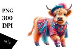 Baby Cow in Balboa Dancer&#039;s Attire, Magical PNG Product Image 1