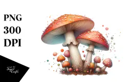 Mushroom Watercolor Splash PNG Product Image 1