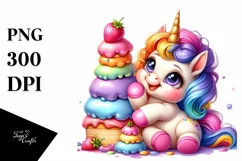 Funny Baby Unicorn PNG Product Image 1