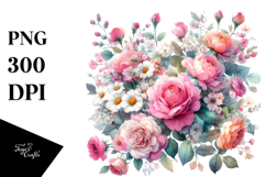 Colorful Pink Roses, Transparent PNG Product Image 1