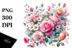 Colorful Pink Roses, Transparent PNG Product Image 1