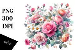 Colorful Pink Roses, Transparent PNG Product Image 1