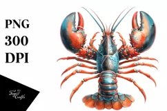 Watercolor Lobster Cocktail Adorned | Sublimation | Clipart Product Image 1