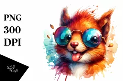 Funny Squirrel Portrait with Sunglasses | Clipart Product Image 1