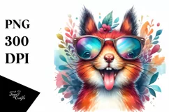 Funny Squirrel Portrait with Sunglasses | Clipart Product Image 3