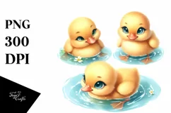 Ducklings in a Pond |T-shirt, Mug PNG Product Image 8