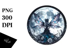 Gothic Fairy on Moon PNG Product Image 1