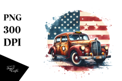 Vintage Rusted Taxi Stars USA Flag Clipart Product Image 1