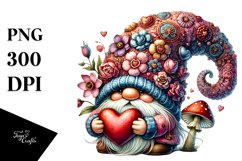 Valentines Gnome with Victory Sign, PNG Product Image 1