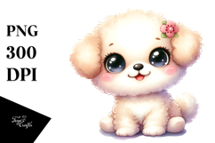 Cute Bichpoo Dog with Big Eyes, PNG Product Image 1