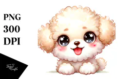 Cute Bichpoo Dog with Big Eyes, PNG Product Image 1