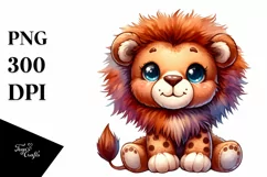 Vibrant Colorful Baby Old Plush Lion | Sublimation | Clipart Product Image 3