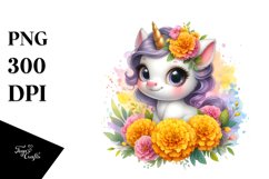 splash Cute Baby Unicorn Clipart Product Image 1