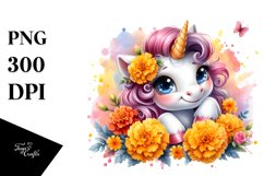 splash Cute Baby Unicorn Clipart Product Image 3