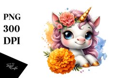 splash Cute Baby Unicorn Clipart Product Image 3