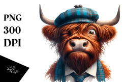 Exaggerated Highland Cow PNG Product Image 1