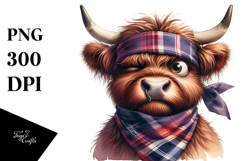 Exaggerated Highland Cow PNG Product Image 1