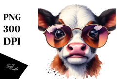 Contempt Cow with Sunglasses, PNG Product Image 1