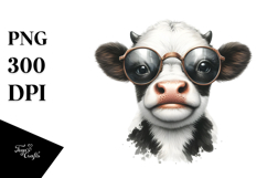 Cow with Funny Sunglasses, PNG Product Image 1