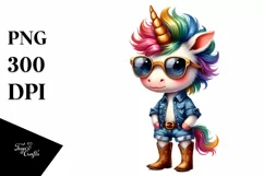 Baby Unicorn Sunglasses Boots Watercolor Product Image 3