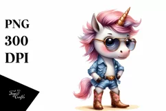 Baby Unicorn Sunglasses Boots Watercolor Product Image 1