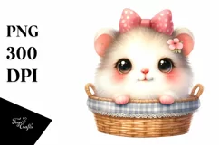 Smiling Baby Turtle in Basket | Sublimation Clipart Product Image 1