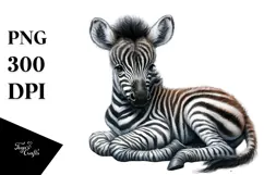 Cute Baby Zebra with Big Eyes, PNG Product Image 1