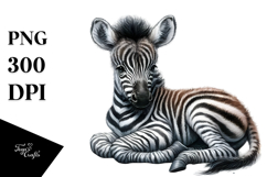 Cute Baby Zebra with Big Eyes, PNG Product Image 1
