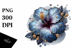 Detailed Hibiscus Splash | Sublimation | Clipart Product Image 1