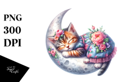 Baby Kitten Sleeping on the Moon Product Image 1