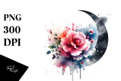 Flowers with Splashes, Modern PNG Product Image 1