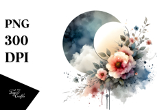 Modern Flower with Splashes PNG Product Image 1