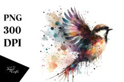 Vintage Bird Splashes, Pastel PNG Product Image 1
