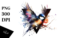 Vintage Bird Splashes, Pastel PNG Product Image 1