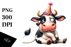 Party Hat Holstein Cow PNG Product Image 1