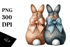 Creative Bunnies, Back View, High-Res PNG Product Image 1