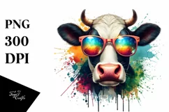 Sublimation, png, summer, sticker, flower, cow, quirky, Product Image 3
