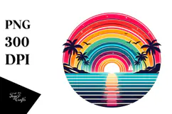 Retro Tropical Rainbow Sunset, 20 oz Tumbler Product Image 1