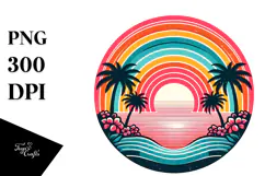 Retro Tropical Rainbow Sunset, 20 oz Tumbler Product Image 1