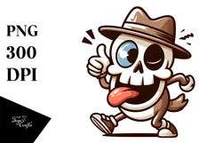 Goofy Animal Skull with Hat, PNG Product Image 1